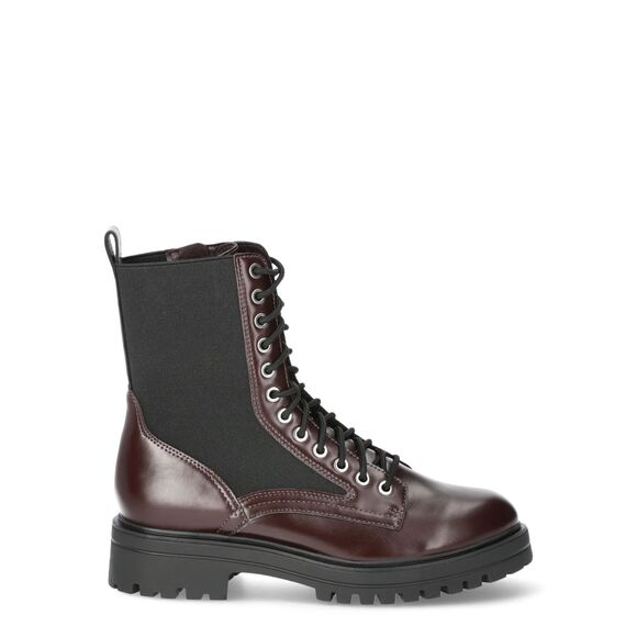 No Boundaries Women's Knit Combat Boots Zip Brown Black Size 8 New in Box - Picture 1 of 5